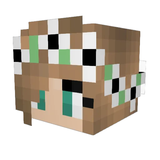Yun8ik Minecraft avatar head, 3D render