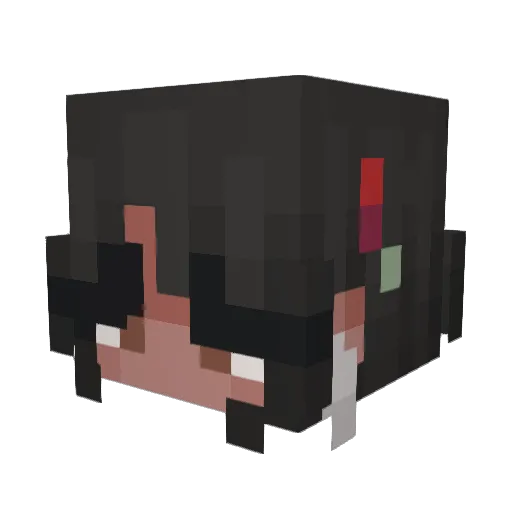YunNeli Minecraft avatar head, 3D render