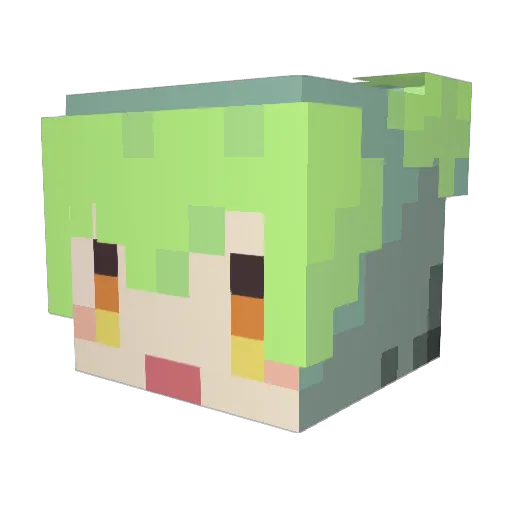YunYunDetective2 Minecraft avatar head, 3D render