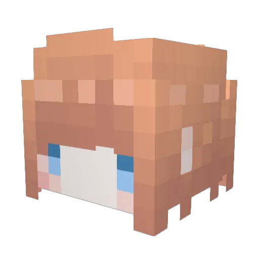 YunYurina Minecraft avatar head, 3D render