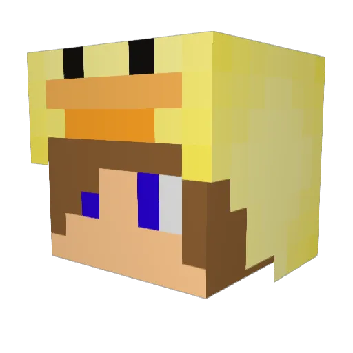 Yun_roro Minecraft avatar head, 3D render