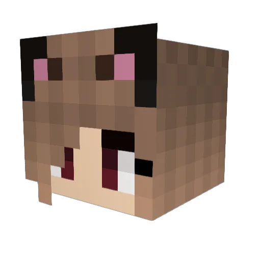 YunaDarkflame Minecraft avatar head, 3D render