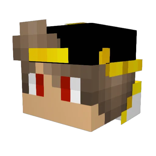 YunaFT Minecraft avatar head, 3D render