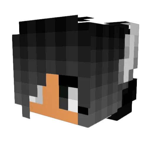 Yuna_tic Minecraft avatar head, 3D render