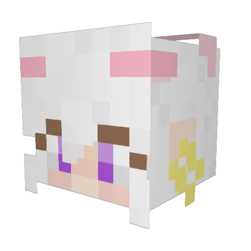 Yunaaaa_ Minecraft avatar head, 3D render