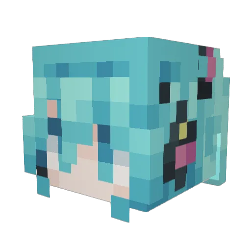 Yunaadesu Minecraft avatar head, 3D render