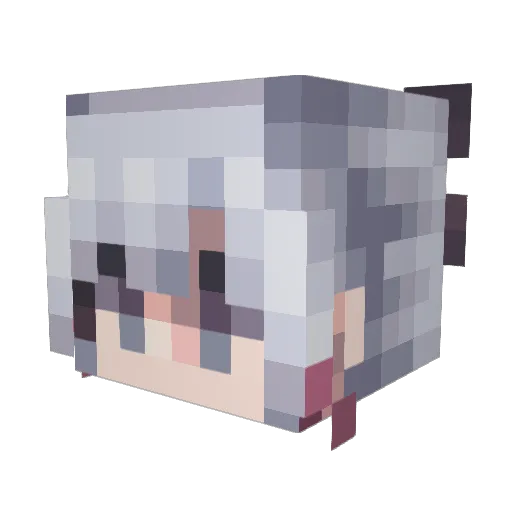 Yunaan Minecraft avatar head, 3D render