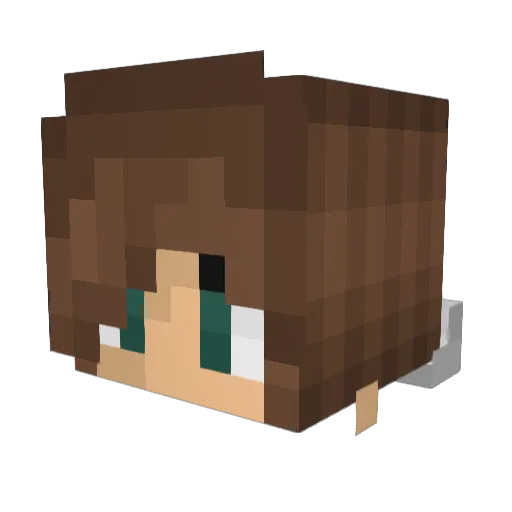 Yunakai Minecraft avatar head, 3D render