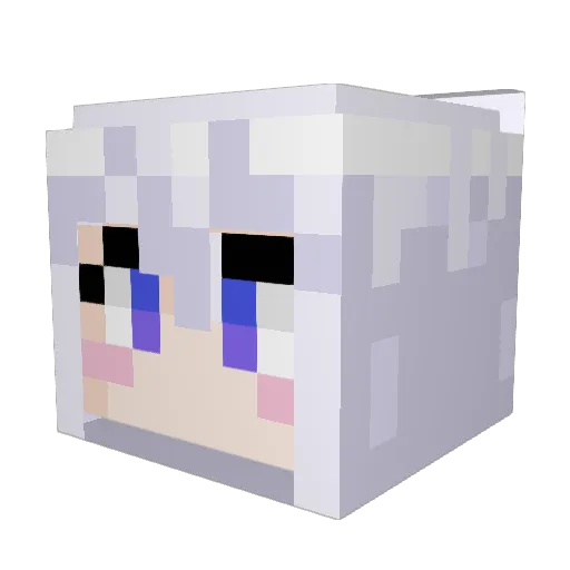Yunasichi Minecraft avatar head, 3D render