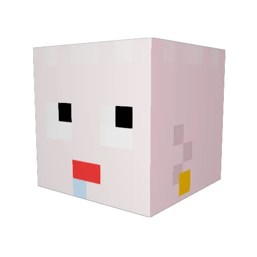 Yunbinni Minecraft avatar head, 3D render
