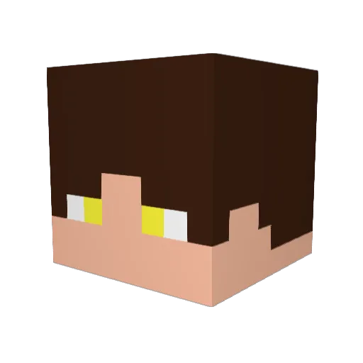 Yunelle Minecraft avatar head, 3D render