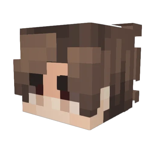 Yunezi Minecraft avatar head, 3D render