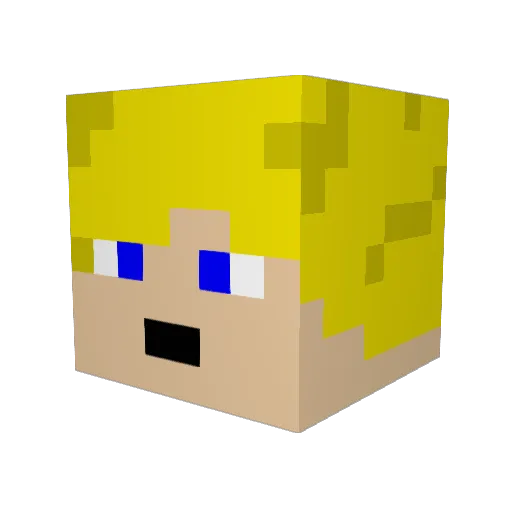 YungHotPocket27 Minecraft avatar head, 3D render
