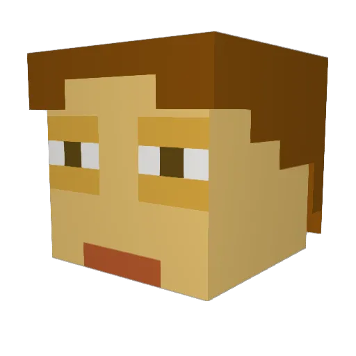 YungKnob12 Minecraft avatar head, 3D render