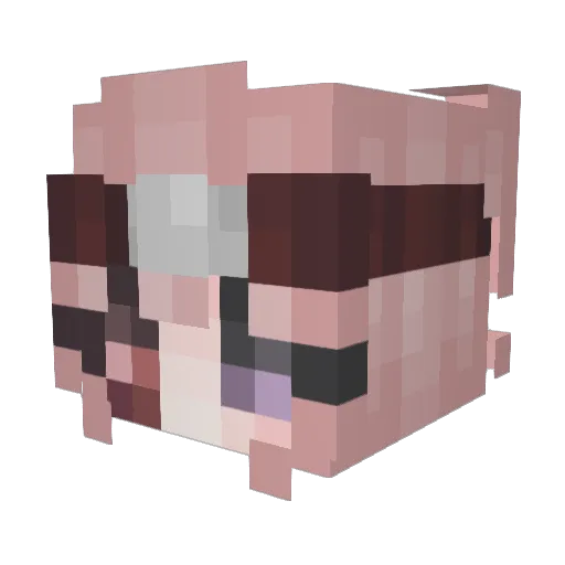 YuniChan7w7 Minecraft avatar head, 3D render
