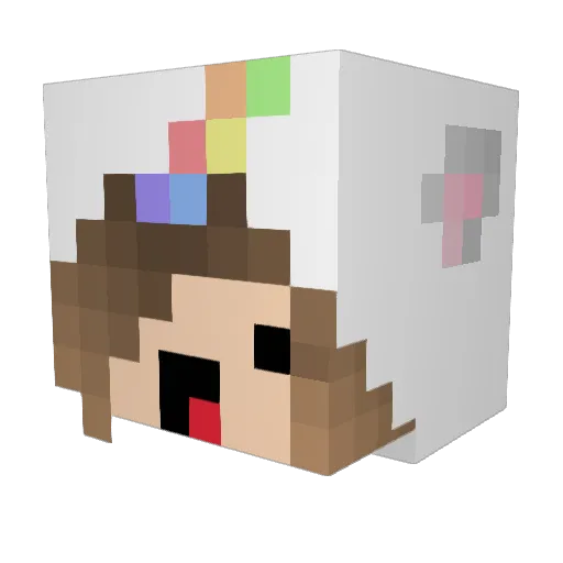 YuniLove Minecraft avatar head, 3D render