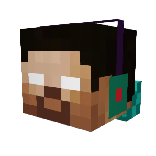 YuniQ Minecraft avatar head, 3D render