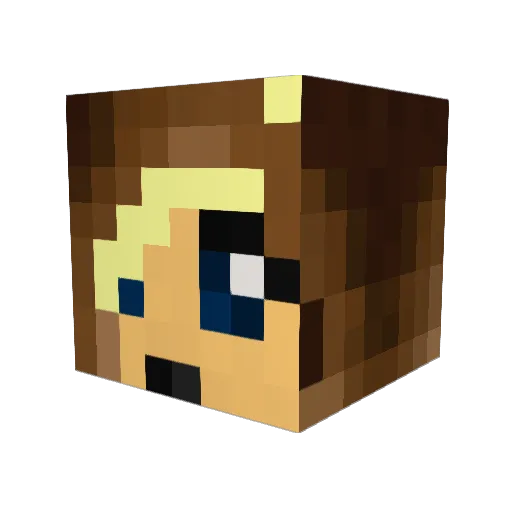 Yunicia Minecraft avatar head, 3D render