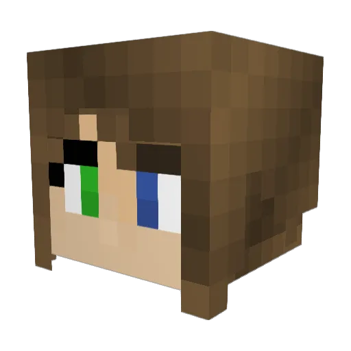Yuniish Minecraft avatar head, 3D render