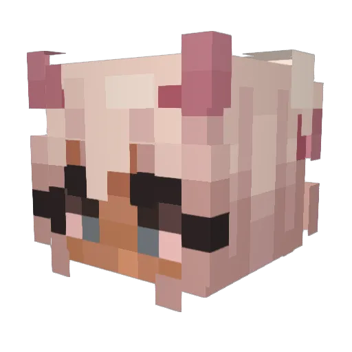 Yuniko_n Minecraft avatar head, 3D render