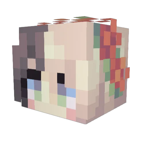 Yuningzhiyu Minecraft avatar head, 3D render