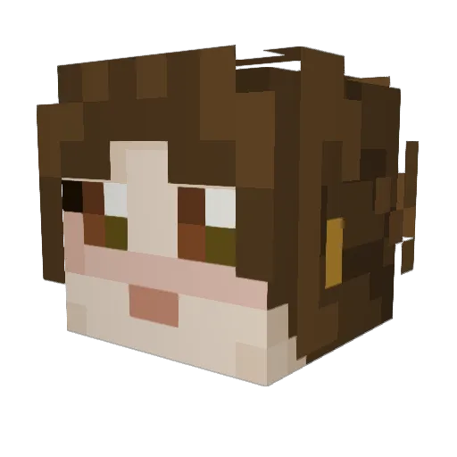 Yunique007 Minecraft avatar head, 3D render
