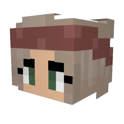 Yuniso Minecraft avatar head, 3D render