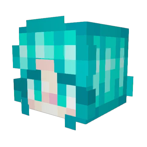 Yunizi Minecraft avatar head, 3D render