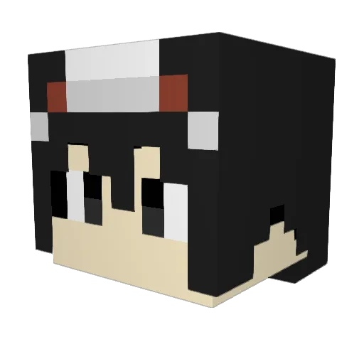 Yunjie Minecraft avatar head, 3D render