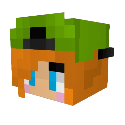 Yunnaij Minecraft avatar head, 3D render