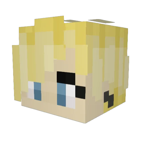 Yunnieh Minecraft avatar head, 3D render
