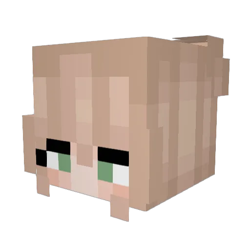YunoStrawberry Minecraft avatar head, 3D render