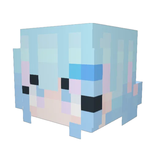 Yuno_happy Minecraft avatar head, 3D render