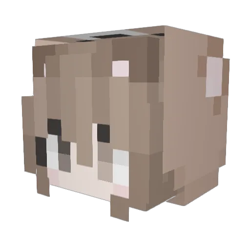 Yunogaki Minecraft avatar head, 3D render