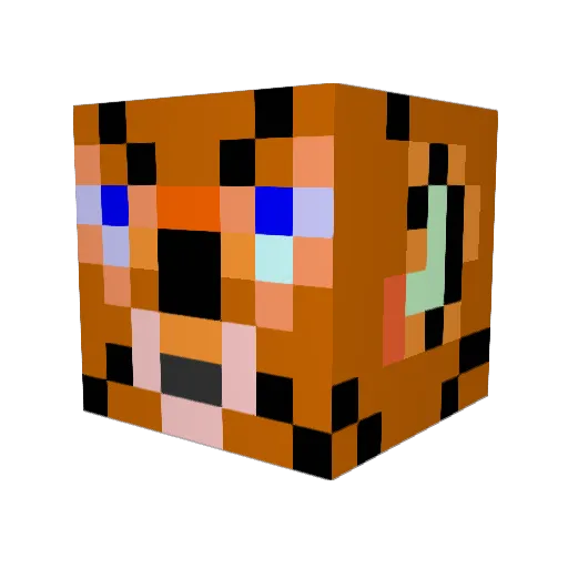 Yunoit Minecraft avatar head, 3D render