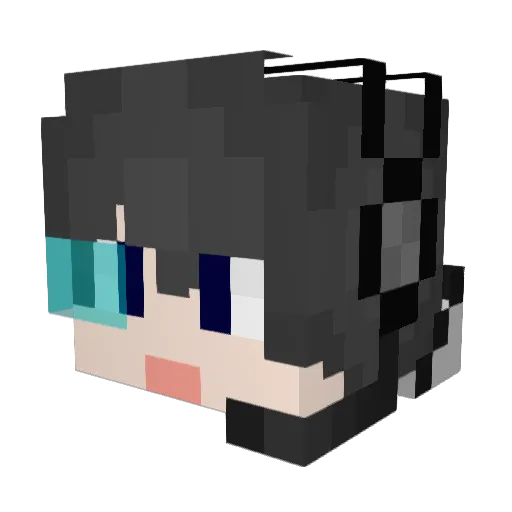 YuntianX Minecraft avatar head, 3D render