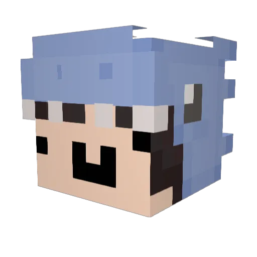 Yunumlikli Minecraft avatar head, 3D render