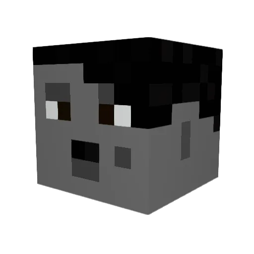 Yunwoo523 Minecraft avatar head, 3D render