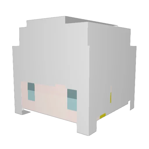 Yunzn Minecraft avatar head, 3D render