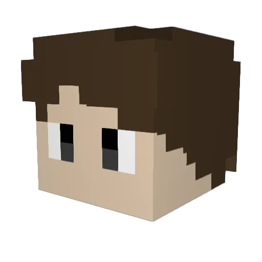 Yuo1law Minecraft avatar head, 3D render