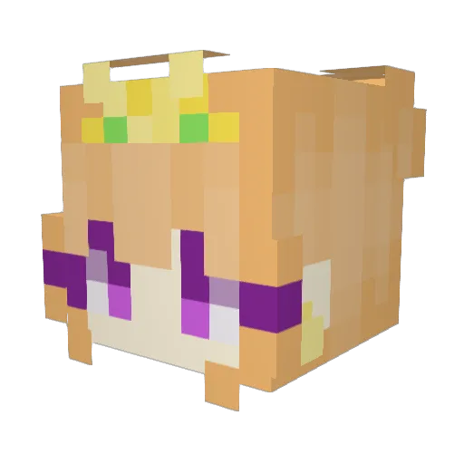 Yuow Minecraft avatar head, 3D render