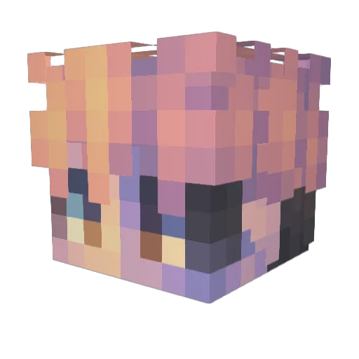 Yuowun Minecraft avatar head, 3D render