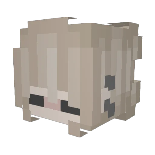 Yuqira_ Minecraft avatar head, 3D render