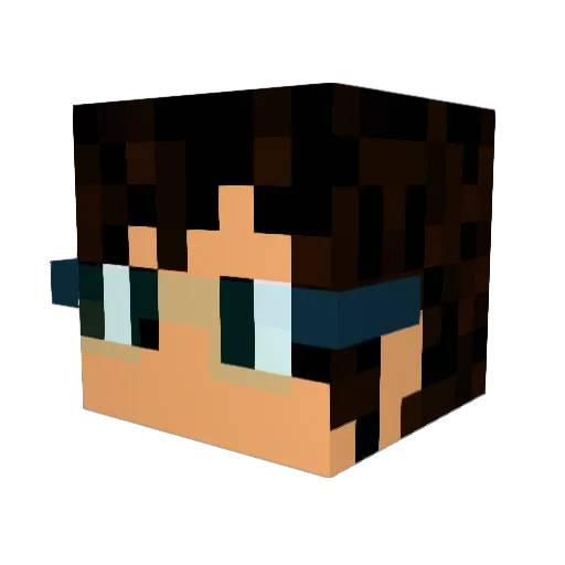 YurIkuto Minecraft avatar head, 3D render
