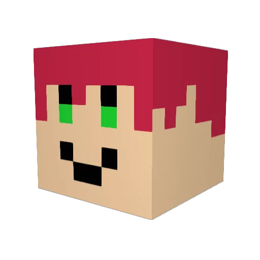 Yura9mo Minecraft avatar head, 3D render