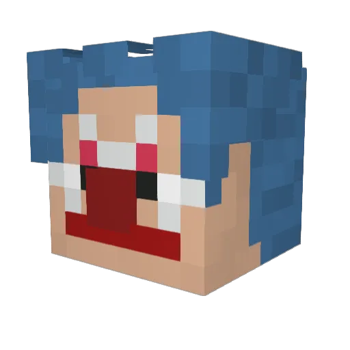 Yureire Minecraft avatar head, 3D render