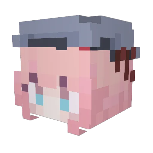 YuriBunny Minecraft avatar head, 3D render