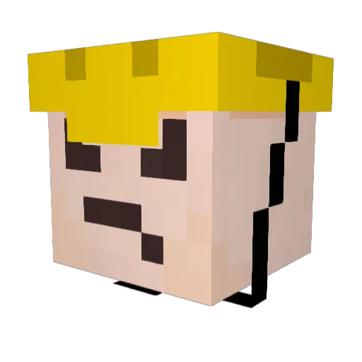 YuriCacarin Minecraft avatar head, 3D render