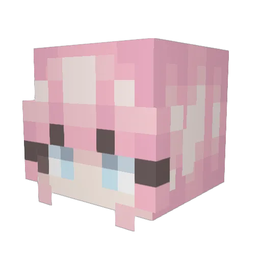 YuriOkami Minecraft avatar head, 3D render
