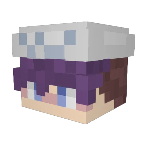 YuriRocks Minecraft avatar head, 3D render